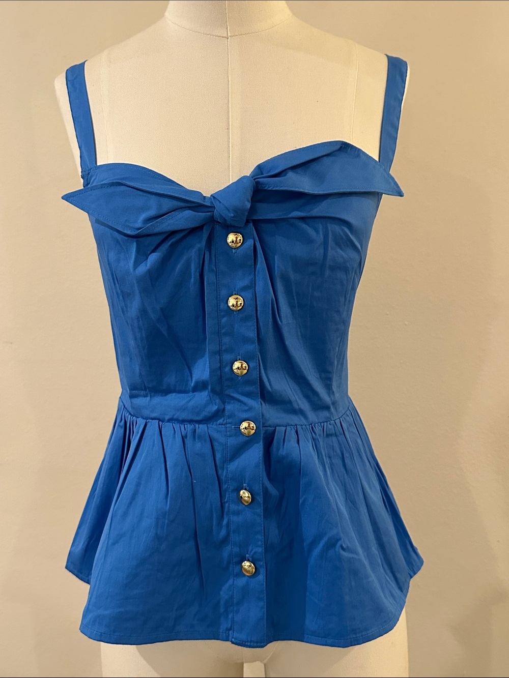 J. Crew Royal Blue Bow Front Tank Top